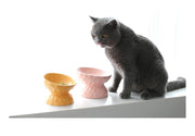 フードボウル Sサイズ 猫用食器 犬用食器 エサ入れ 餌入れ 水入れ 陶器 傾斜付き 傾き でこぼこ おしゃれ シンプル 200ml ペット用品