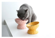 フードボウル Sサイズ 猫用食器 犬用食器 エサ入れ 餌入れ 水入れ 陶器 傾斜付き 傾き でこぼこ おしゃれ シンプル 200ml ペット用品