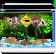 水槽用オーナメント オブジェ アクアリウム 装飾 水中インテリア 標識 岩 ユニーク かっこいい レトロ アメリカン 置き物 観賞魚 熱帯魚 内装