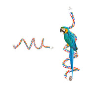 止まり木 ロープパーチ インコ オカメインコ セキセイインコ 鳥用おもちゃ 鳥用品 ケージ レインボー 80cm 105cm