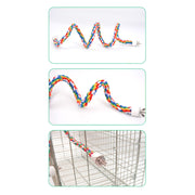止まり木 ロープパーチ インコ オカメインコ セキセイインコ 鳥用おもちゃ 鳥用品 ケージ レインボー 80cm 105cm