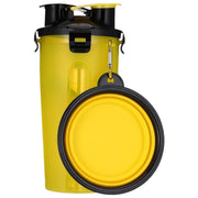 ペット用水筒 給水器 給餌器 兼用 ウォーターボトル フードボトル 仕切り付き 携帯 350ml 犬用 猫用 コンパクト 持ち運び お椀 トレイ トレー 一体型 お散歩 お出かけ アウトドア 旅行 外出 水分補給 シンプル 簡単 イヌ いぬ ネコ ねこ ドッグ キャット カラバリ豊富 赤 黄 青 緑 橙 ピンク 白 黒