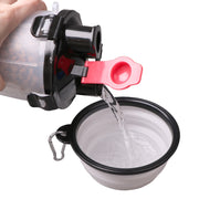 ペット用水筒 給水器 給餌器 兼用 ウォーターボトル フードボトル 仕切り付き 携帯 350ml 犬用 猫用 コンパクト 持ち運び お椀 トレイ トレー 一体型 お散歩 お出かけ アウトドア 旅行 外出 水分補給 シンプル 簡単 イヌ いぬ ネコ ねこ ドッグ キャット カラバリ豊富 赤 黄 青 緑 橙 ピンク 白 黒