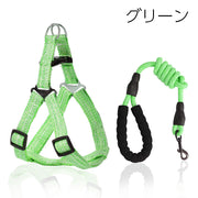 ハーネス リード 2点セット 犬用 ペット用品 小型犬 中型犬 胴輪 散歩紐 牽引紐 リーシュ ソフトハンドル 調節可能 シンプル ペットグッズ 定番 ベーシック お出かけ お散歩 アウトドア いぬ イヌ ドッグ 持ち手付き