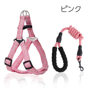 ハーネス リード 2点セット 犬用 ペット用品 小型犬 中型犬 胴輪 散歩紐 牽引紐 リーシュ ソフトハンドル 調節可能 シンプル ペットグッズ 定番 ベーシック お出かけ お散歩 アウトドア いぬ イヌ ドッグ 持ち手付き