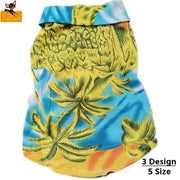 ドッグウェア アロハシャツ 犬服 犬用 犬 ドッグ ペット用品 カラフル 花柄 ハイビスカス ヤシの木 夕日 夏 ブルー ホワイト イエロー お出かけ お散歩