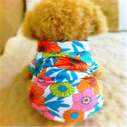 ドッグウェア アロハシャツ 犬服 犬用 犬 ドッグ ペット用品 カラフル 花柄 ハイビスカス ヤシの木 夕日 夏 ブルー ホワイト イエロー お出かけ お散歩
