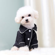 ペットウェア パジャマ 犬用 犬の服 ペット用品 ドッグウェア 小型犬 ルームウェア トップス シャツ 無地 ドット柄 袖あり 襟付き 前ボタン かわいい