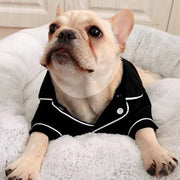 ペットウェア パジャマ 犬用 犬の服 ペット用品 ドッグウェア 小型犬 ルームウェア トップス シャツ 無地 ドット柄 袖あり 襟付き 前ボタン かわいい