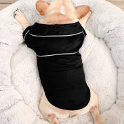ペットウェア パジャマ 犬用 犬の服 ペット用品 ドッグウェア 小型犬 ルームウェア トップス シャツ 無地 ドット柄 袖あり 襟付き 前ボタン かわいい