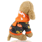 ドッグウェア 犬服 長袖パーカー ハロウィン コスプレ衣装 仮装 かぼちゃ 可愛い ペット 猫 洋服 防寒 暖かい 秋冬 フード付き