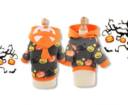 ドッグウェア 犬服 長袖パーカー ハロウィン コスプレ衣装 仮装 かぼちゃ 可愛い ペット 猫 洋服 防寒 暖かい 秋冬 フード付き