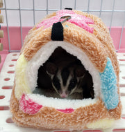 小動物用ハウス ハンモック 小型ペット用 寝具 寝床 寝袋 ベッド もこもこ ボア フリース あったか 暖か ハムスター ハリネズミ モルモット マウス ラット チンチラ デグー おしゃれ かわいい 吊り下げ金具付き 隠れ家 遊び場 写真撮影 映え ペット用品