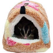 小動物用ハウス ハンモック 小型ペット用 寝具 寝床 寝袋 ベッド もこもこ ボア フリース あったか 暖か ハムスター おしゃれ かわいい 吊り下げ金具付き 隠れ家 遊び場 写真撮影 映え ペット用品