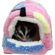 小動物用ハウス ハンモック 小型ペット用 寝具 寝床 寝袋 ベッド もこもこ ボア フリース あったか 暖か ハムスター おしゃれ かわいい 吊り下げ金具付き 隠れ家 遊び場 写真撮影 映え ペット用品