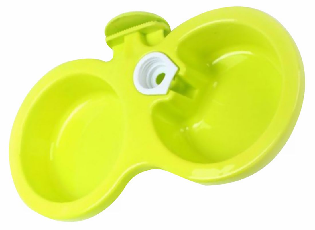 自動給水機付きフードボウル 食器 エサ入れ 水入れ 一体型 ゲージ取り付け可 掛けられる イヌ用食器 ウォーターボウル ダブルタイプ 餌入れ 犬用 ネコ用 猫用 自動給水 ペットボトル 便利  イヌ用品 ネコ用品 ペットグッズ