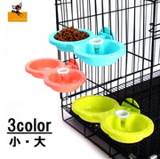 自動給水機付きフードボウル 食器 エサ入れ 水入れ 一体型 ゲージ取り付け可 掛けられる イヌ用食器 ウォーターボウル ダブルタイプ 餌入れ 犬用 ネコ用 猫用 自動給水 ペットボトル 便利  イヌ用品 ネコ用品 ペットグッズ