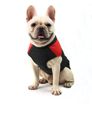 ドッグウェア ペットウェア 中綿入りベスト 犬用洋服 背中開き ファスナー シンプル おしゃれ バイカラー 防寒 暖かい お散歩 袖なし ポカポカ ジップアップ 小型犬 中型犬 Dカン付き スポーティー