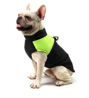ドッグウェア ペットウェア 中綿入りベスト 犬用洋服 背中開き ファスナー シンプル おしゃれ バイカラー 防寒 暖かい お散歩 袖なし ポカポカ ジップアップ 小型犬 中型犬 Dカン付き スポーティー