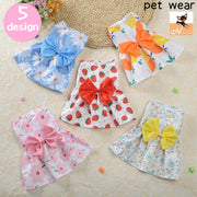 ドッグウェア ペットウェア ワンピース 犬服 洋服 ペット用品 犬用 猫用 小型犬 可愛い おしゃれ リボン 花柄 フラワー いちご レモン 袖なし 前開き ガーリー ペットグッズ いぬ イヌ ねこ ネコ