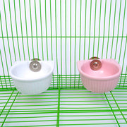 フードボウル ケージ用 小動物用 ハムスター用 ペット用品 トリーツ入れ ペレット入れ エサ入れ 陶器 ケージ 取り付け ジャンガリアン ゴールデン ロボフスキー チンチラ モルモット 便利 清潔 ペットグッズ ウォーターボウル 水飲み 水入れ ホワイト 白 ピンク 小さい コンパクト 小さめ かわいい シンプル 無地