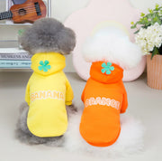 ペットウエア パーカー フーディー 犬用 犬服 ネコ 猫服 イヌ ドッグウェア 猫 ネコ トップス プルオーバー 袖あり 袖リブ 裾リブ ロゴ 防寒 あったか お出かけ お散歩 オレンジ レッド 赤 イエロー
