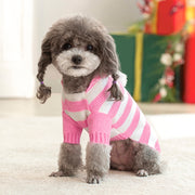 ドッグウェア セーター ニット ペットウェア 犬服 猫服 イヌ いぬ ネコ ねこ ペット用品 小型犬 ボーダー柄 フード付き 袖あり ラウンドネック キュート シンプル お洒落 可愛い カジュアル デイリー お散歩 お出掛け