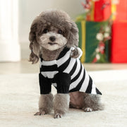 ドッグウェア セーター ニット ペットウェア 犬服 猫服 イヌ いぬ ネコ ねこ ペット用品 小型犬 ボーダー柄 フード付き 袖あり ラウンドネック キュート シンプル お洒落 可愛い カジュアル デイリー お散歩 お出掛け