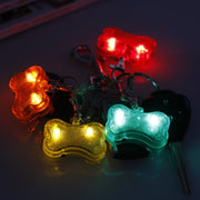 ペット用アクセサリー 首輪アクセサリー LEDライト 光る 犬 ドッグ ペット用品 散歩 夜 骨 ボーン ブルー レッド グリーン ピンク オレンジ レインボー