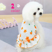 ペットウェア ドッグウェア 犬服 犬用 小型犬 ワンピース型 ペット用品 フリル 袖なし かわいい 花柄 お散歩 お出掛け フラワー