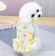 ペットウェア ドッグウェア 犬服 犬用 小型犬 ワンピース型 ペット用品 フリル 袖なし かわいい 花柄 お散歩 お出掛け フラワー