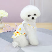 ペットウェア ドッグウェア 犬服 犬用 小型犬 ワンピース型 ペット用品 フリル 袖なし かわいい 花柄 お散歩 お出掛け フラワー