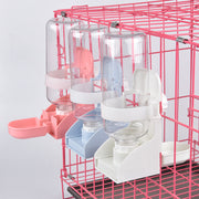 給水器 給水ボトル 水やり ペット用品 ペットグッズ 水やり用品 ウサギ モルモット フェレット 小動物 イヌ 犬 小型犬 猫 ネコ 子猫 500ml ケージ用 内側 外側 固定 取り付け簡単 サイフォン式 皿タイプ フェレット