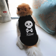 ペットウェア タンクトップ 犬 猫 イヌ ネコ ドッグウェア キャットウェア 小型犬 ペット用品 袖なし プリント入り 文字入り 骸骨 髑髏 スカル ボーダーカラー プルオーバー 単色 おしゃれ かっこいい カジュアル 定番 シンプル お出かけ 部屋着 黒 橙 青