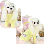 ドッグウェア カットソー Tシャツ ペットウェア 犬服 犬用 猫用 小型犬 ハイネック 袖あり 無地 バイカラー ボーダー レース フリル リボン かわいい おしゃれ カジュアル  ペット用品 超小型犬 ロゴ ポンポン