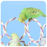 バードトイ 鳥の遊び場 ブランコ 玩具 おもちゃ オウム インコ 縄 ロープ リング 輪っか 吊り下げ 止まり木 ストレス解消
