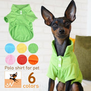 ペット服 ポロシャツ ドッグウエア キャットウエア 半袖 襟付 プルオーバー お散歩 お出掛け 犬 猫 無地 ブルー レッド オレンジ イエロー グリーン ピンク ペット用品 ペットグッズ