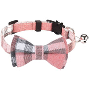 首輪 カラー 猫用 犬用 単品 ペット用品 ドッグ キャット 鈴付き リボン 蝶ネクタイ かわいい キュート セーフティーバックル 安全バックル チェック柄 長さ調整 サイズ調整 いぬ ねこ