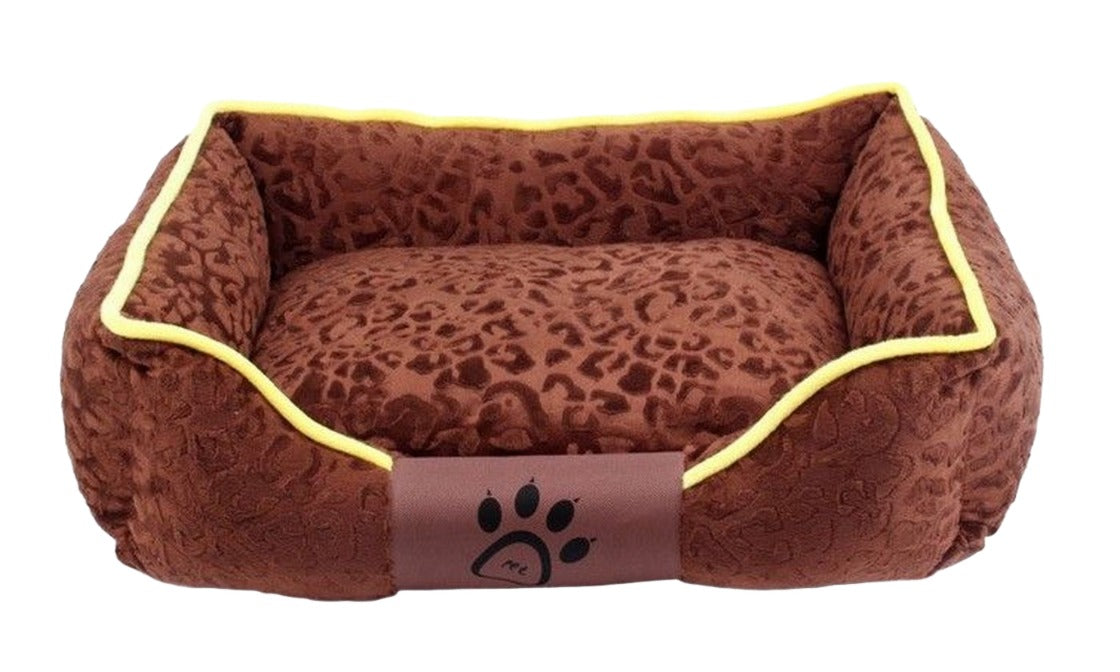 ペットベッド ペットハウス 犬ベッド 猫ベッド 猫用品 犬用品 ペット用品 寝床 寝具 マット クッション 中綿入り スクエア ヒョウ柄 暖かい 起毛 わんちゃんグッズ ねこちゃんグッズ おしゃれ