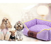 ペットベッド ペットハウス 犬ベッド 猫ベッド 猫用品 犬用品 ペット用品 寝床 寝具 マット クッション 中綿入り スクエア ヒョウ柄 暖かい 起毛 わんちゃんグッズ ねこちゃんグッズ おしゃれ