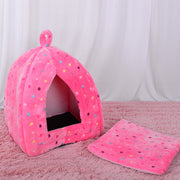 ベッド ペット用 犬用 猫用 ハウス ドーム型 とんがりベッド 滑り止め クッション 寝床 寝具 リラックスタイム お昼寝 室内用 超小型犬 小型犬 シンプル 無地 ドット柄 水玉模様 可愛い かわいい イヌ用 いぬ用 ねこ用 ネコ用 DOG CAT