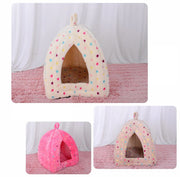 ベッド ペット用 犬用 猫用 ハウス ドーム型 とんがりベッド 滑り止め クッション 寝床 寝具 リラックスタイム お昼寝 室内用 超小型犬 小型犬 シンプル 無地 ドット柄 水玉模様 可愛い かわいい イヌ用 いぬ用 ねこ用 ネコ用 DOG CAT