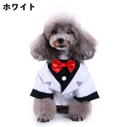 ペットウェア ドッグウェア フォーマル タキシード風 蝶ネクタイ付き コスプレ 犬用 猫用 犬服 仮装 衣装 パーティ 写真撮影 可愛い かわいい ペット用品