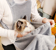 抱っこ用エプロン 猫 小型犬 肩掛けペットスリング 抱っこ紐 寝袋 キャリーバッグ カンガルー式ポケット 防寒 暖かい あったか