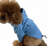 犬用パーカー ペットウェア ペット服 ドッグウェア ペットとお揃い ペアルック 小型犬 中型犬 トップス 袖あり フード付き ポケット付き コーデュロイ 無地 ブルー レッド シンプル かわいい キュート お散歩 おでかけ