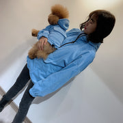 犬用パーカー ペットウェア ペット服 ドッグウェア ペットとお揃い ペアルック 小型犬 中型犬 トップス 袖あり フード付き ポケット付き コーデュロイ 無地 ブルー レッド シンプル かわいい キュート お散歩 おでかけ