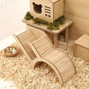 小動物用 おもちゃ 遊び場 トンネル ハムスター リス 木製 小動物 小型動物 ペットグッズ 小動物用品 ペット 運動 ハウス はしご 階段 アーチ 滑り台 橋 迷路 通路 ケージ内用 ナチュラル かわいい シンプル