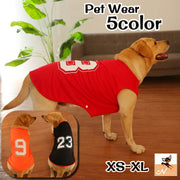 ドッグウェア ペットウェア タンクトップ ベスト ユニフォーム 犬の服 犬服 洋服 ペット用品 小型犬 ノースリーブ 袖なし 数字 ナンバー プリント メッシュ 通気性 スポーティー お散歩 お出かけ おしゃれ かわいい いぬ 猫 ねこ