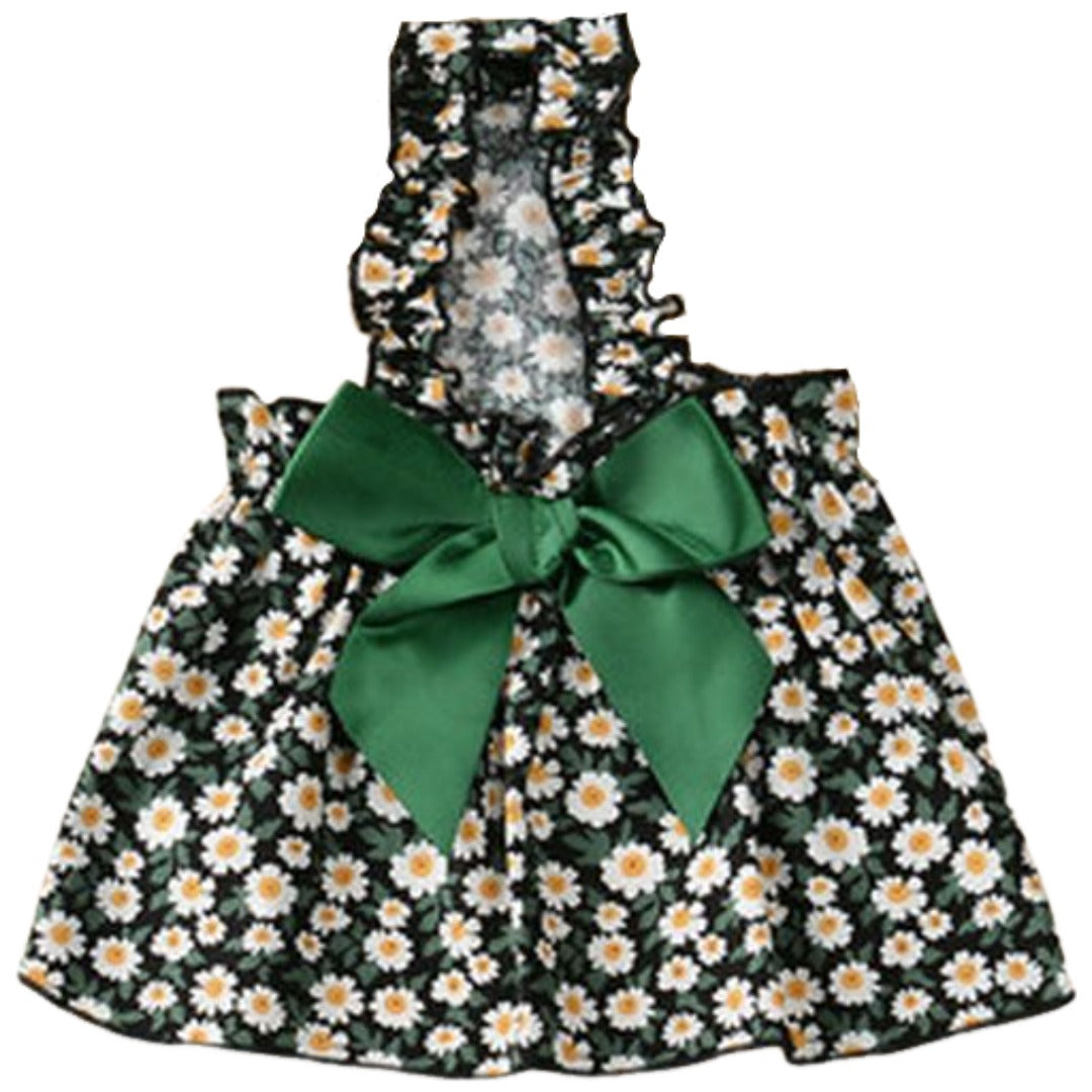 ペットウェア ワンピース 袖なし 犬服 猫服 ノースリーブ ドッグウェア キャットウェア 犬用 猫用 小型犬 中型犬 ペット用品 花柄 フラワー リボン フリル 可愛い 薄手 夏 秋 春