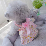ペットウェア ワンピース 袖なし 犬服 猫服 ノースリーブ ドッグウェア キャットウェア 犬用 猫用 小型犬 中型犬 ペット用品 花柄 フラワー リボン フリル 可愛い 薄手 夏 秋 春